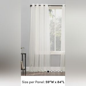 NWOT One Sheer Curtain Panel with Grommets, Eggshell Colour, 52x84"